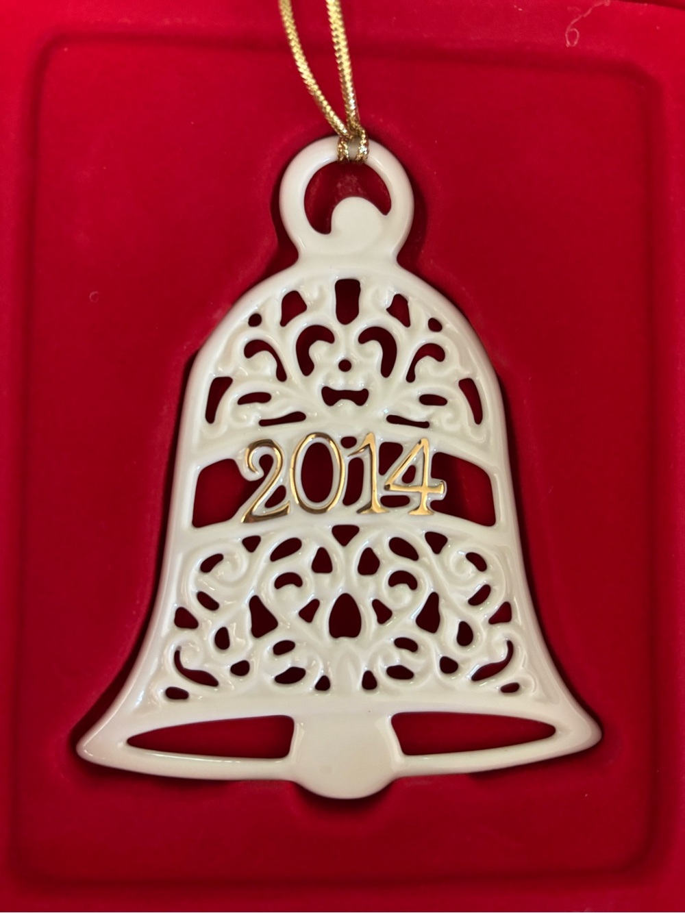 Lenox Ivory and Gold 2014 Bell Ornament